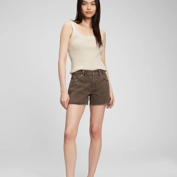 Gap 3.5" Low Stride denim shorts, espresso brown - Picture 4 of 7